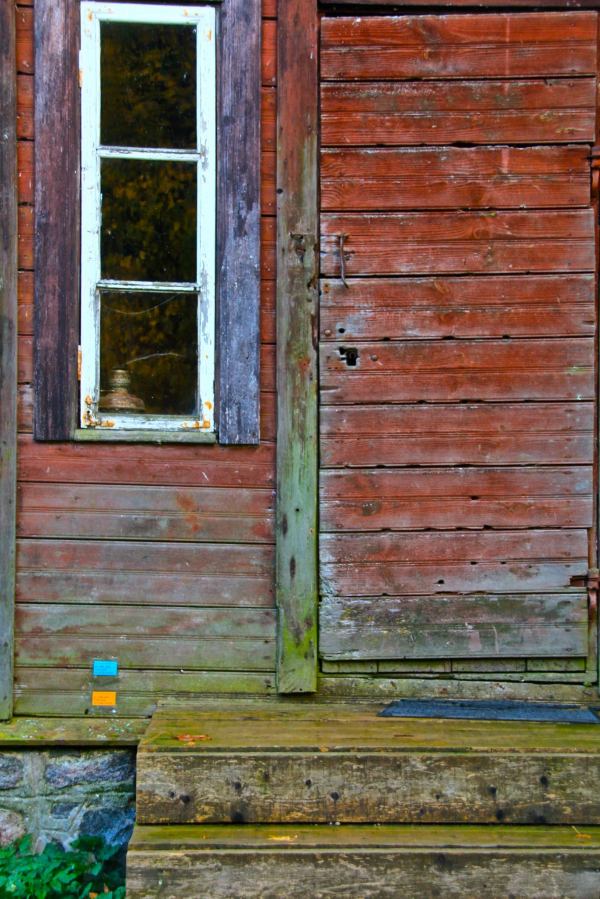 rustic wood plank exterior with aged patina